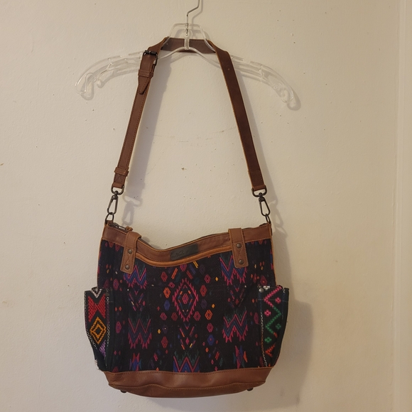 Nena & Co. Handbags - Nena & Co. Authentic Guatemala Satchel, Woven & Leather w/Dust Bag